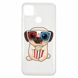 Чехол для Xiaomi Redmi 9c Pug at the cinema - PrintSalon