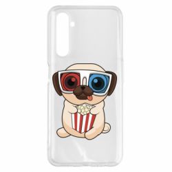 Чехол для Realme 6 Pro Pug at the cinema - PrintSalon