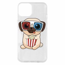 Чехол для iPhone 14 Pug at the cinema - PrintSalon
