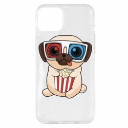 Чехол для iPhone 14 Plus Pug at the cinema - PrintSalon
