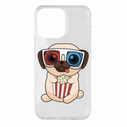 Чехол для iPhone 14 Pro Max Pug at the cinema - PrintSalon
