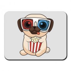 Коврик для мыши Pug at the cinema - PrintSalon