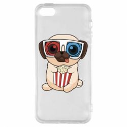 Чехол для iPhone5/5S/SE Pug at the cinema - PrintSalon
