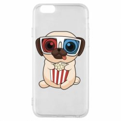 Чехол для iPhone 6/6S Pug at the cinema - PrintSalon