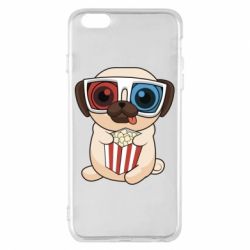 Чехол для iPhone 6 Plus/6S Plus Pug at the cinema - PrintSalon