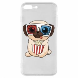 Чехол для iPhone 8 Plus Pug at the cinema - PrintSalon