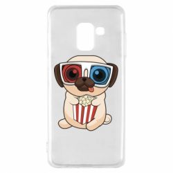 Чехол для Samsung A8 2018 Pug at the cinema - PrintSalon