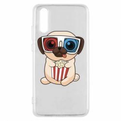 Чехол для Huawei P20 Pug at the cinema - PrintSalon