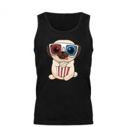Мужская майка Pug at the cinema - PrintSalon