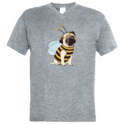 Мужская футболка  с V-образным вырезом Pug Bug - PrintSalon