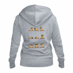 Женское худи на молнии Pug engaged in yoga - PrintSalon