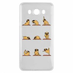 Чехол для Samsung J7 2016 Pug engaged in yoga - PrintSalon