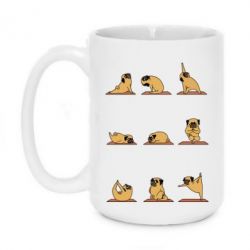 Чашка 420ml Pug engaged in yoga - PrintSalon