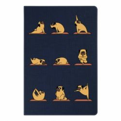 Блокнот с принто Pug engaged in yoga