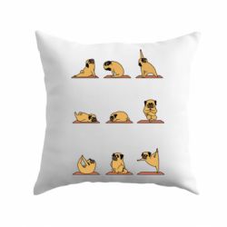 Подушка Pug engaged in yoga-PrintSalon Подушка Pug engaged in yoga