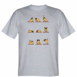 Мужская футболка Stedman Pug engaged in yoga