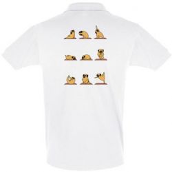 Мужское поло Pug engaged in yoga - PrintSalon
