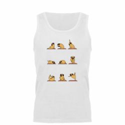 Мужская майка Pug engaged in yoga - PrintSalon