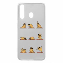 Чехол для Samsung A60 Pug engaged in yoga - PrintSalon