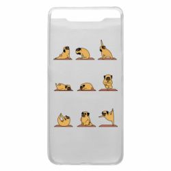 Чехол для Samsung A80 Pug engaged in yoga - PrintSalon
