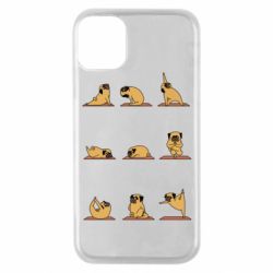 Чехол для iPhone 11 Pro Pug engaged in yoga - PrintSalon