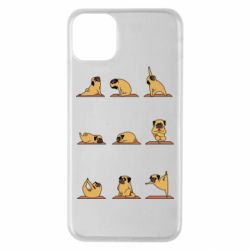 Чехол для iPhone 11 Pro Max Pug engaged in yoga - PrintSalon