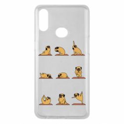 Чехол для Samsung A10s Pug engaged in yoga - PrintSalon