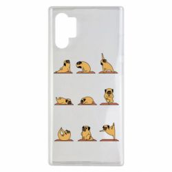Чехол для Samsung Note 10 Plus Pug engaged in yoga - PrintSalon