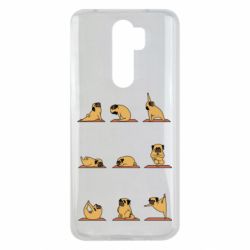Чехол для Xiaomi Redmi Note 8 Pro Pug engaged in yoga - PrintSalon