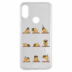 Чехол для Xiaomi Redmi Note 7 Pug engaged in yoga - PrintSalon