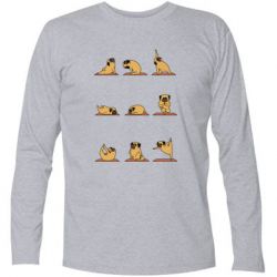 Футболка з довгим рукавом Pug engaged in yoga