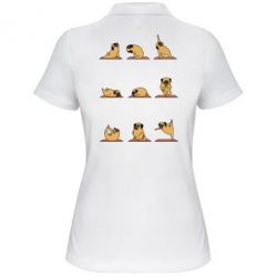 Женское поло Pug engaged in yoga - PrintSalon