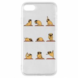 Чехол для iPhone SE 2020 Pug engaged in yoga - PrintSalon