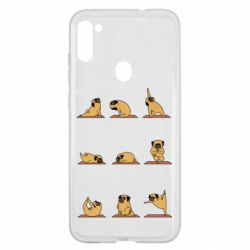 Чехол для Samsung A11/M11 Pug engaged in yoga - PrintSalon
