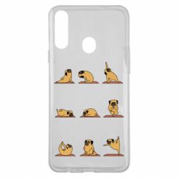 Чехол для Samsung A20s Pug engaged in yoga - PrintSalon