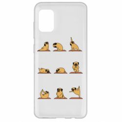 Чехол для Samsung A31 Pug engaged in yoga - PrintSalon