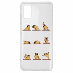 Чехол для Samsung A41 Pug engaged in yoga - PrintSalon