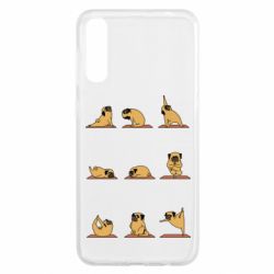 Чехол для Samsung A50 Pug engaged in yoga - PrintSalon