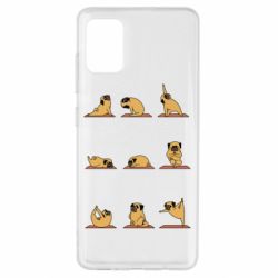 Чохол для Samsung A51 Pug engaged in yoga
