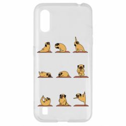 Чехол для Samsung A01/M01 Pug engaged in yoga - PrintSalon