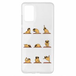 Чехол для Samsung S20+ Pug engaged in yoga - PrintSalon