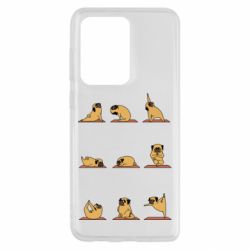 Чехол для Samsung S20 Ultra Pug engaged in yoga - PrintSalon