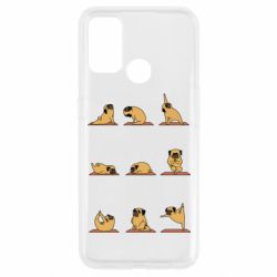 Чехол для Oppo A53/A32/A33 Pug engaged in yoga - PrintSalon