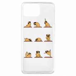 Чехол для Oppo A73 Pug engaged in yoga - PrintSalon