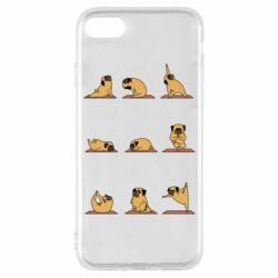Чехол для iPhone 7 Pug engaged in yoga - PrintSalon