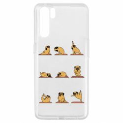 Чехол для Oppo A91/Reno3 Pug engaged in yoga - PrintSalon