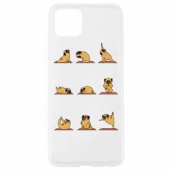 Чехол для Oppo A92s Pug engaged in yoga - PrintSalon