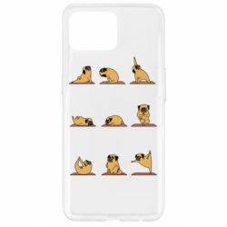 Чехол для Oppo Reno 4 Lite Pug engaged in yoga - PrintSalon