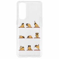 Чехол для Oppo Reno 4 Pro Pug engaged in yoga - PrintSalon