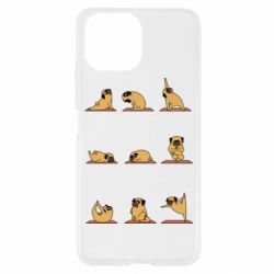 Чехол для Xiaomi Mi11 Lite Pug engaged in yoga - PrintSalon